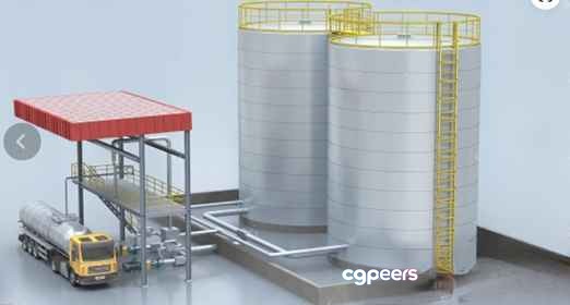 Industrial Storage Facility 3D Model - 5356 - VRAY Render