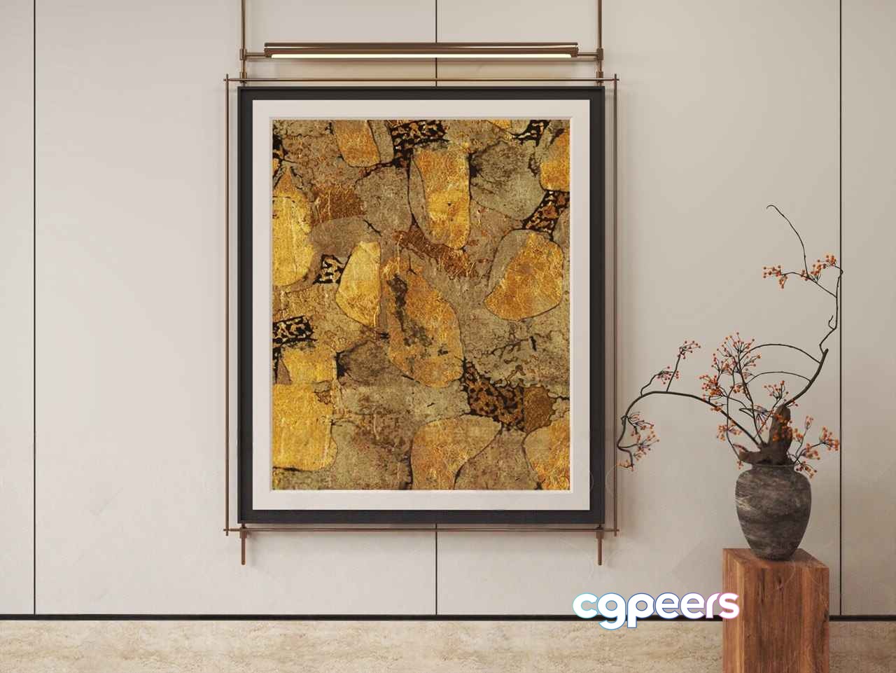 A Framed Picture On A Wall 3D Model - 2129 - VRAY Render