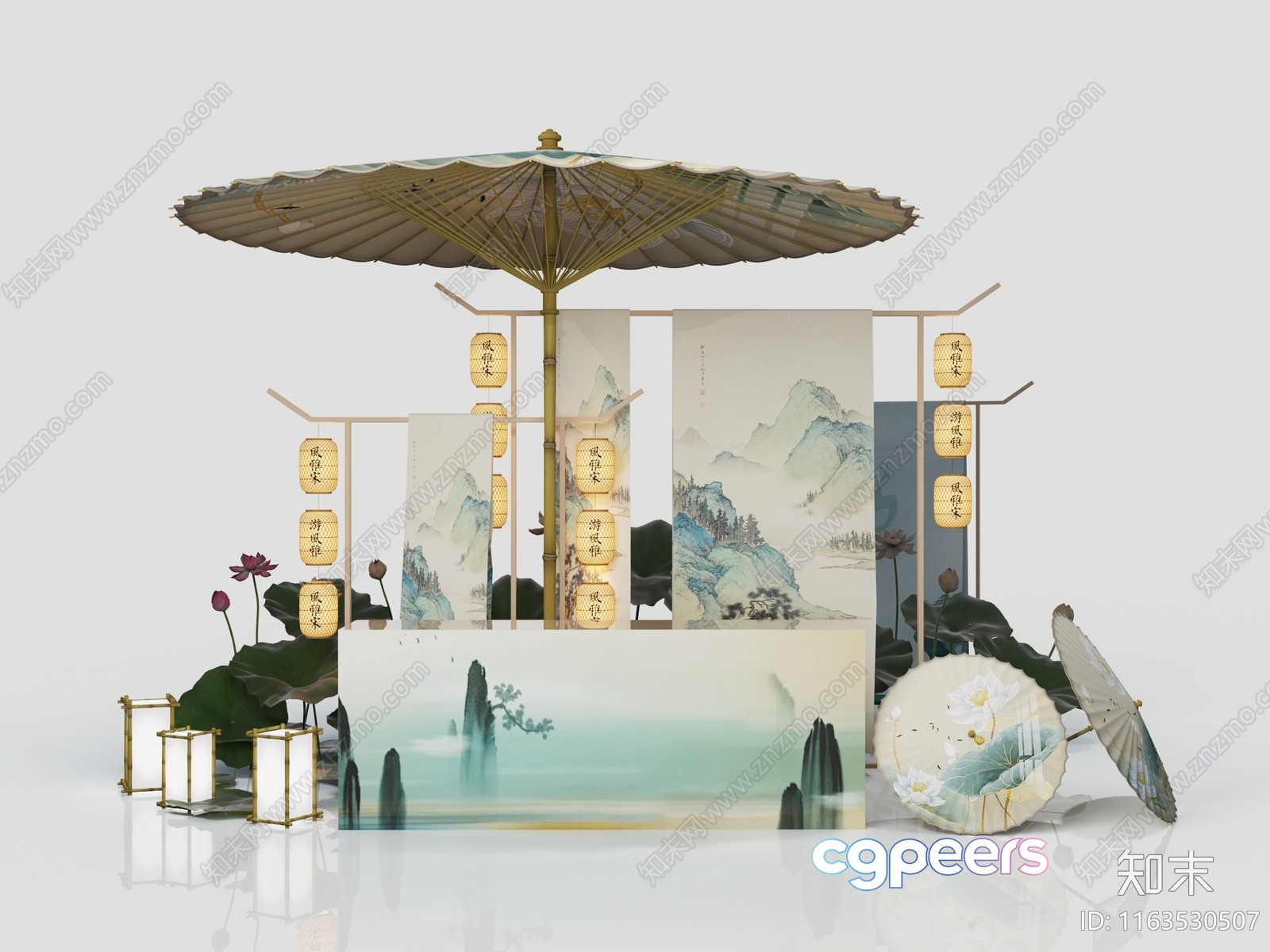 Traditional Asian Decor 3D Model - 8366 - VRAY Render