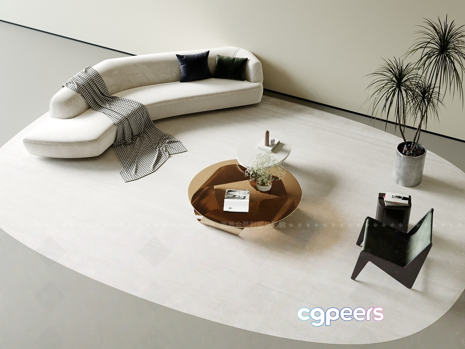Modern Living Room 3D Model - 5623 - VRAY Render