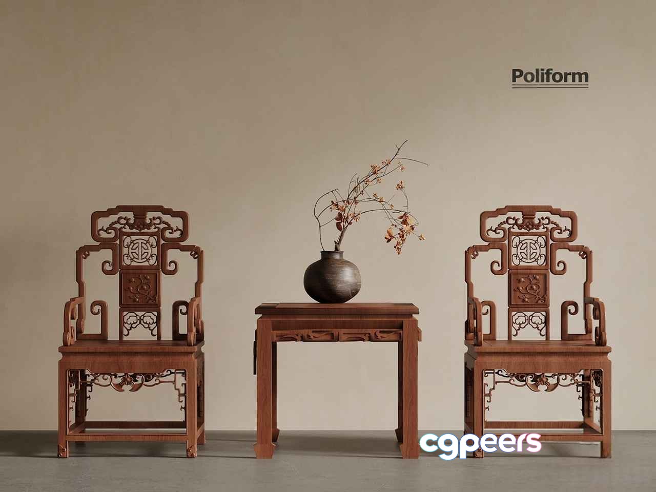 Wooden Furniture Set 3D Model - 13916 - VRAY Render Wooden Furniture Set 3D Model - 13916 - VRAY Render
