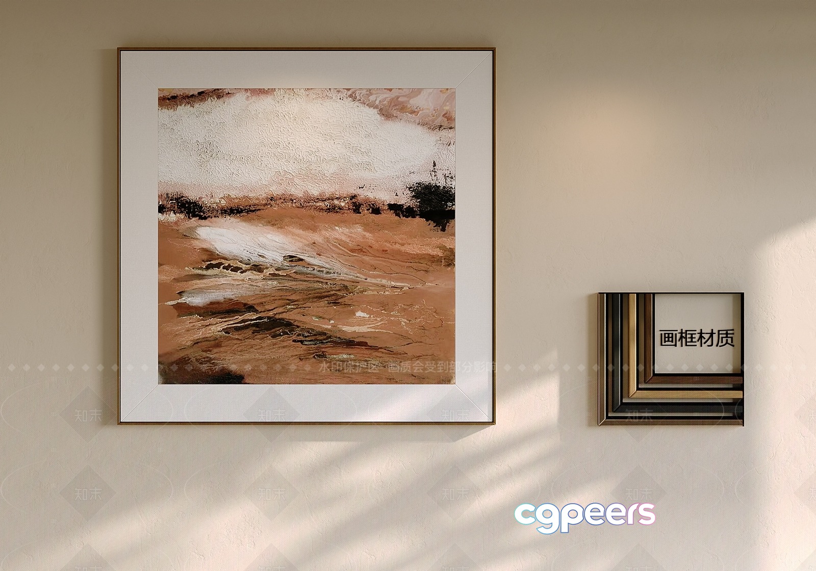 Abstract Painting In A Frame 3D Model - 6896 - VRAY Render Abstract Painting In A Frame 3D Model - 6896 - VRAY Render