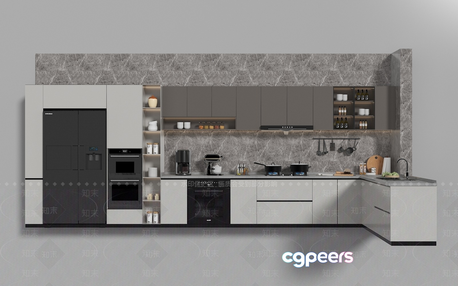 Modern Kitchen 3D Model - 13365 - VRAY Render