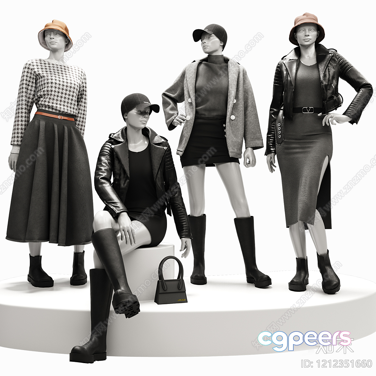Four Women'S Clothing Outfits 3D Model - 9532 - VRAY Render Four Women'S Clothing Outfits 3D Model - 9532 - VRAY Render