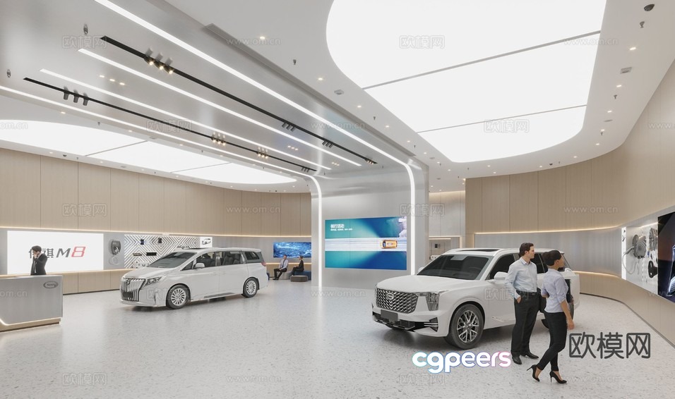 Modern Car Showroom 3D Model - 263 - CORONA Render