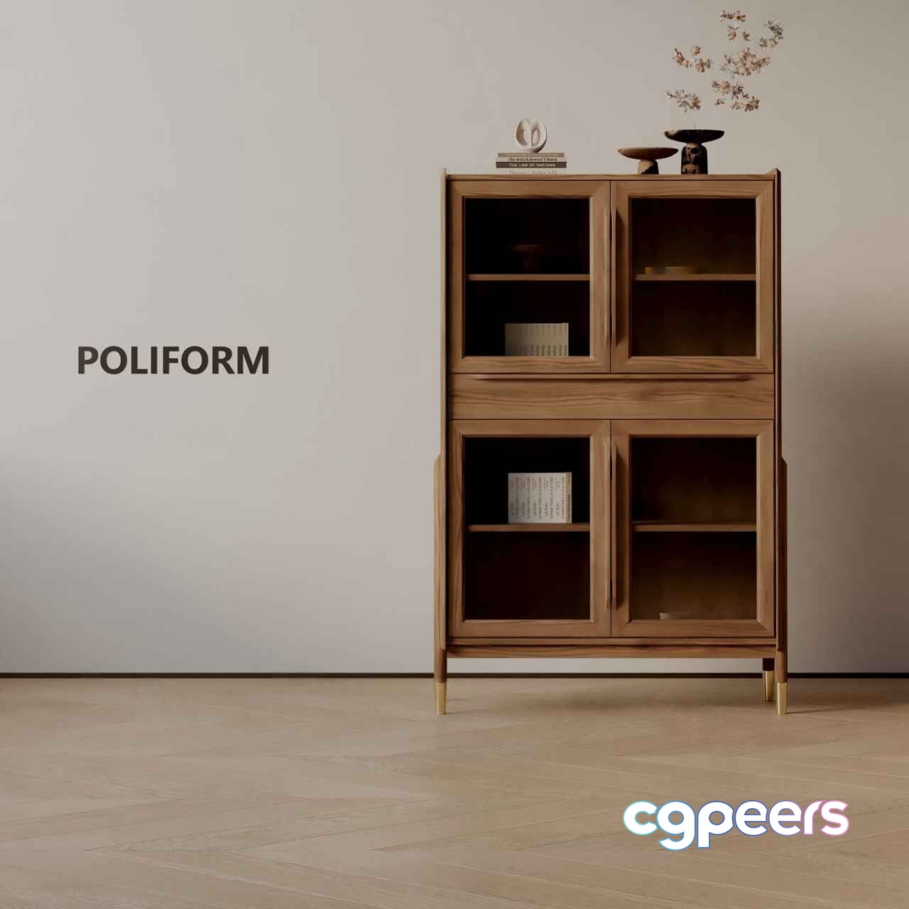 A Wooden Cabinet 3D Model - 10794 - VRAY Render A Wooden Cabinet 3D Model - 10794 - VRAY Render