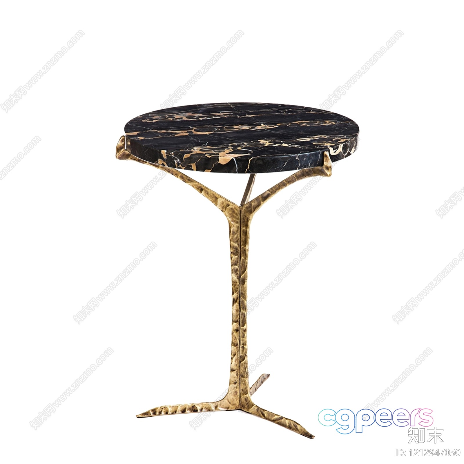 Gold Side Table 3D Model - 18886 - VRAY Render