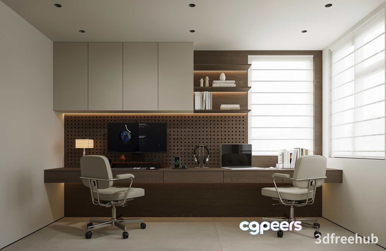 Modern Home Office 3D Model - 20578 - VRAY Render