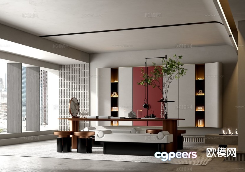 Modern Living Room 3D Model - 17292 - VRAY Render