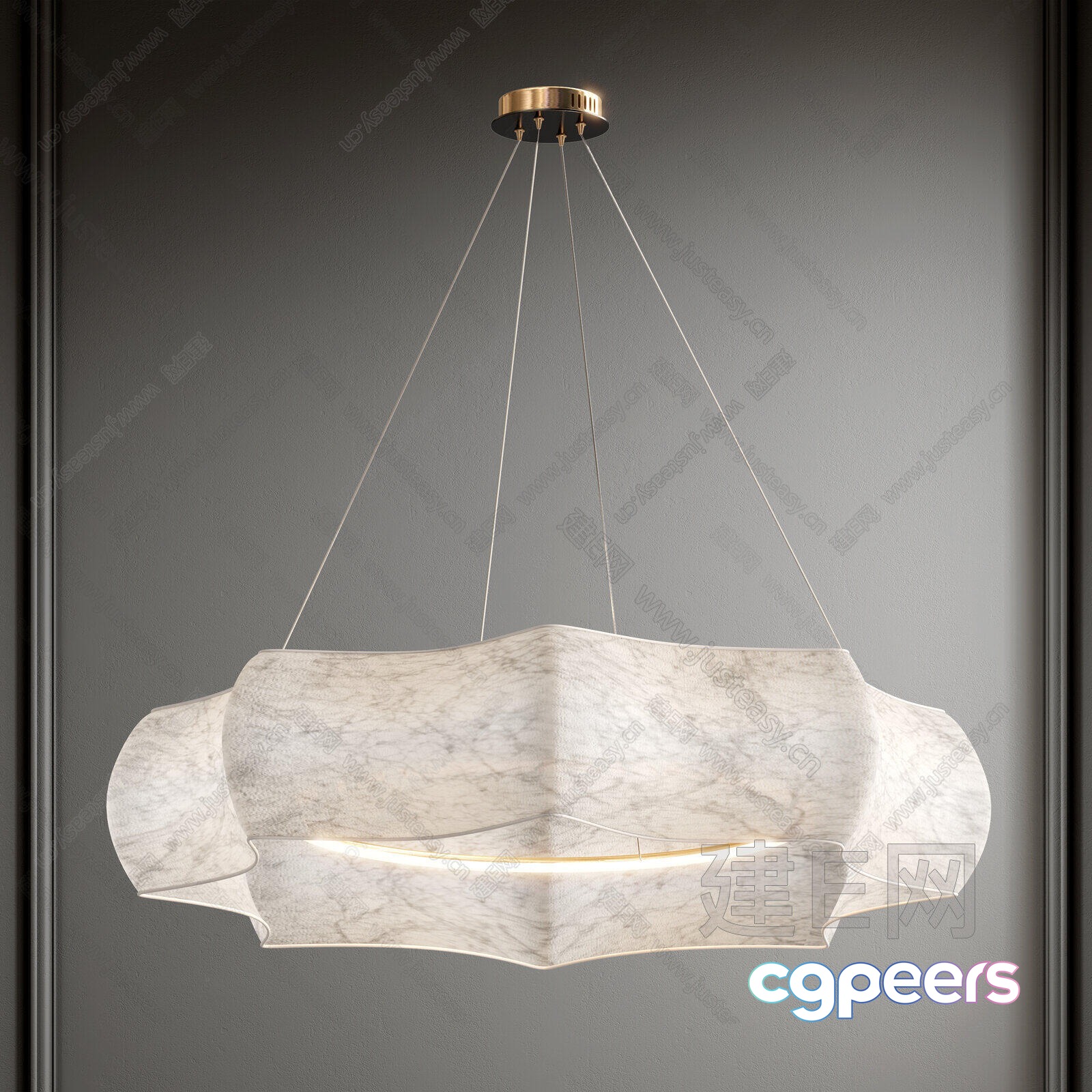 Modern Gold Light Fixture 3D Model - 22076 - VRAY Render