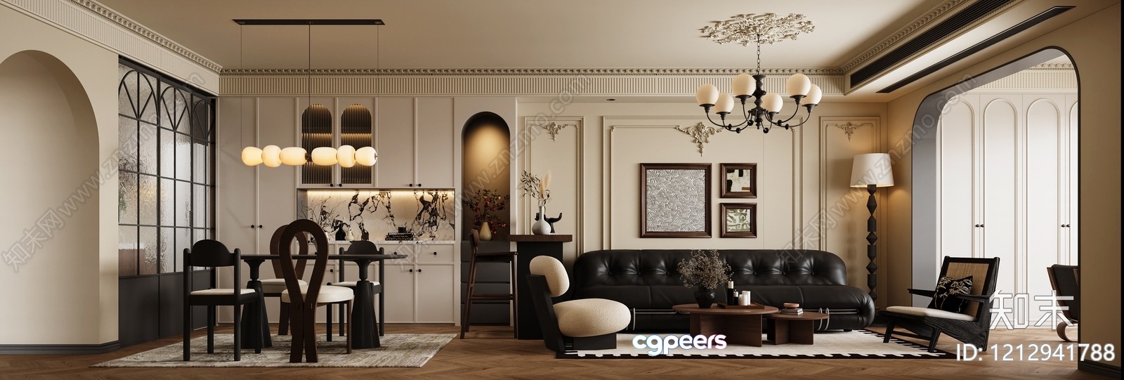 Modern Living Room 3D Model - 1874 - VRAY Render