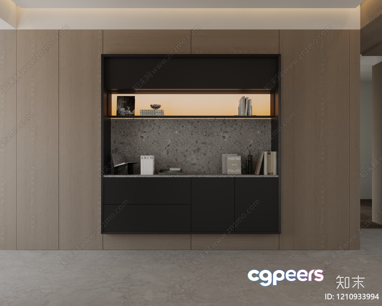 Modern Wooden Shelving Unit 3D Model - 20352 - VRAY Render Modern Wooden Shelving Unit 3D Model - 20352 - VRAY Render