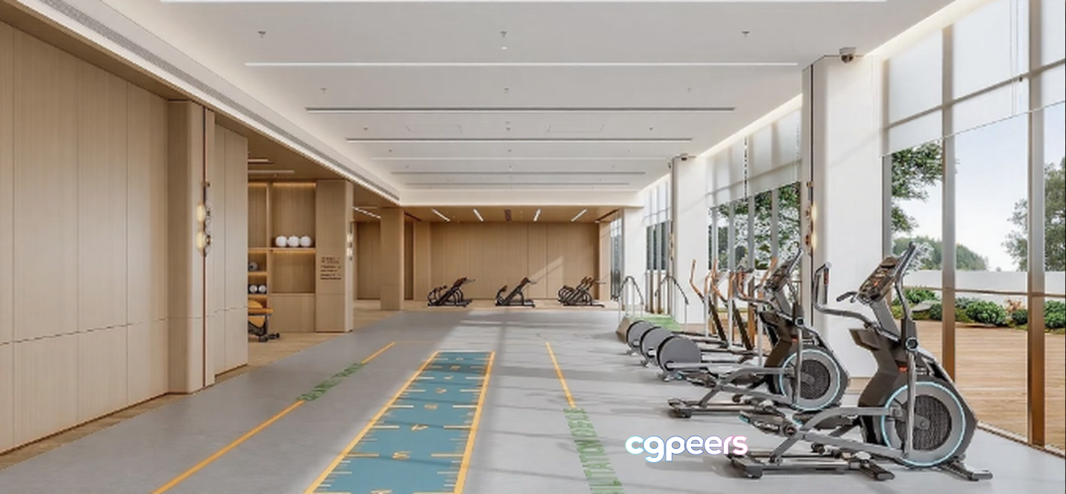 A Well-Equipped Gym 3D Model - 5879 - CORONA Render