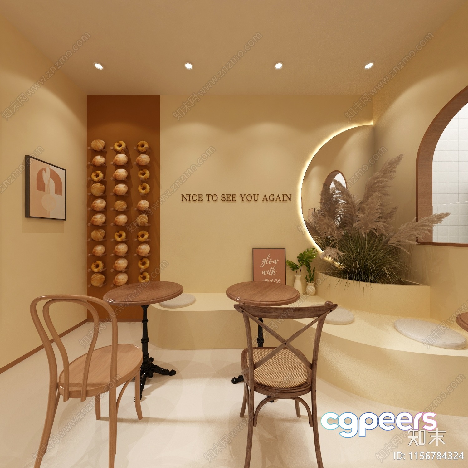Cozy Beige Cafe 3D Model - 12737 - VRAY Render