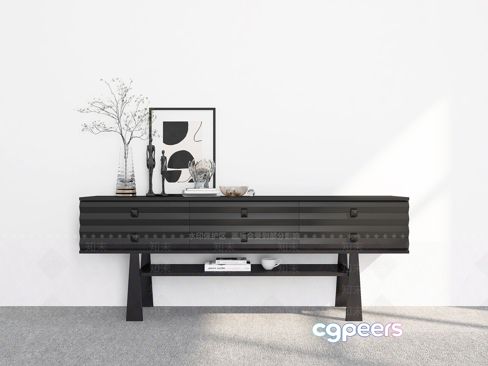 Modern Sideboard 3D Model - 19216 - VRAY Render