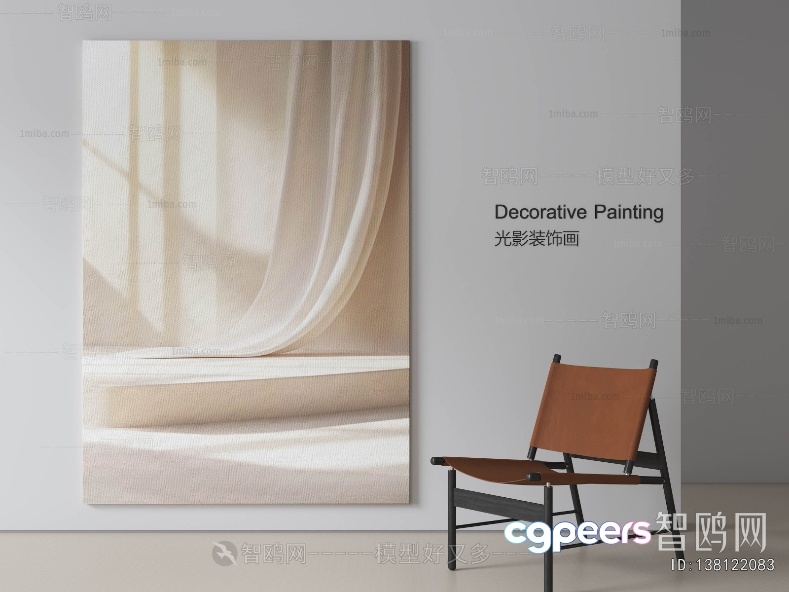 Modern Decorative Painting 3D Model - 6822 - VRAY Render Modern Decorative Painting 3D Model - 6822 - VRAY Render
