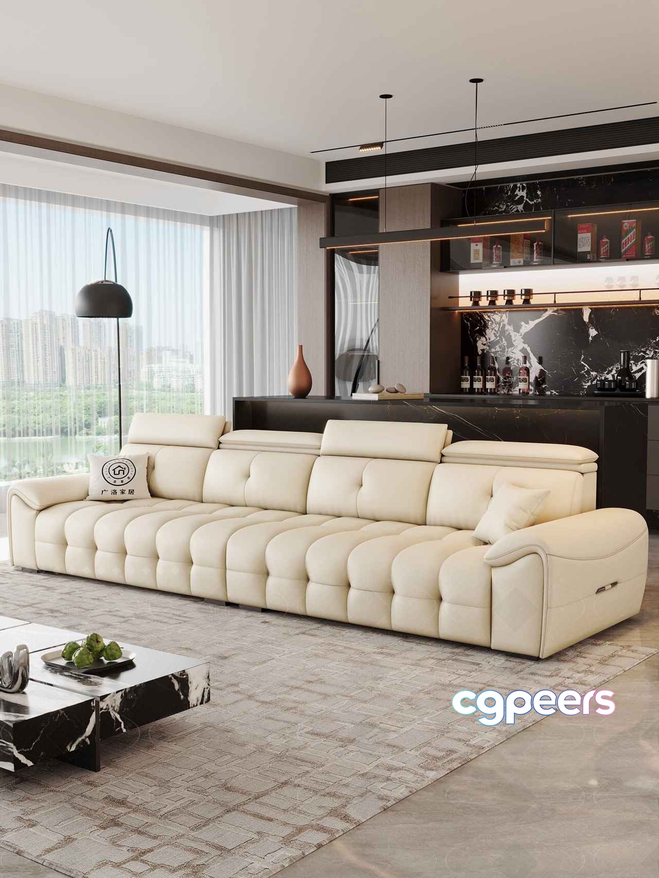Modern Living Room 3D Model - 756 - VRAY Render