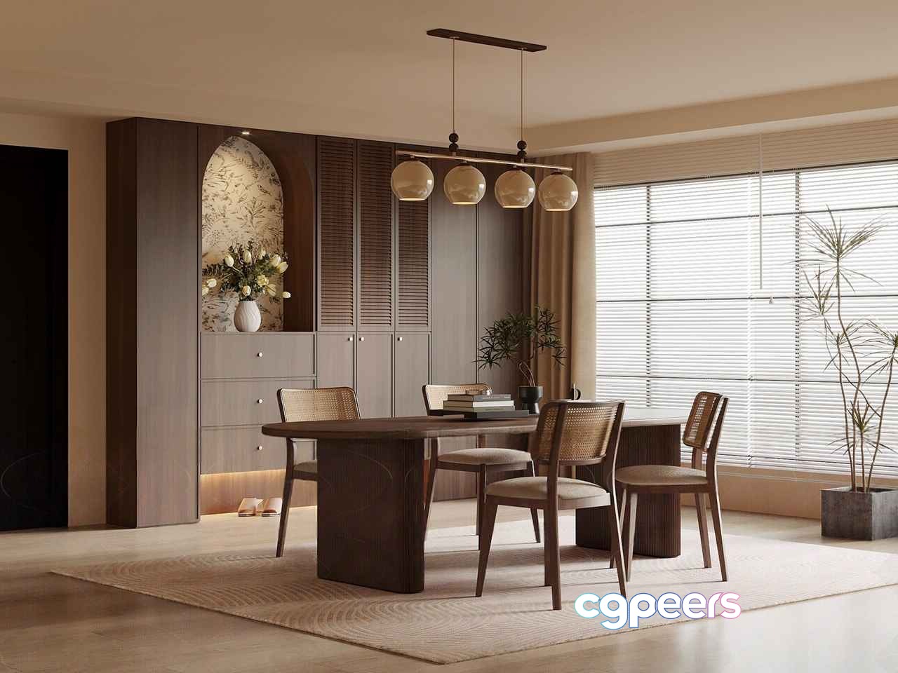 A Wooden Dining Table 3D Model - 12499 - VRAY Render A Wooden Dining Table 3D Model - 12499 - VRAY Render