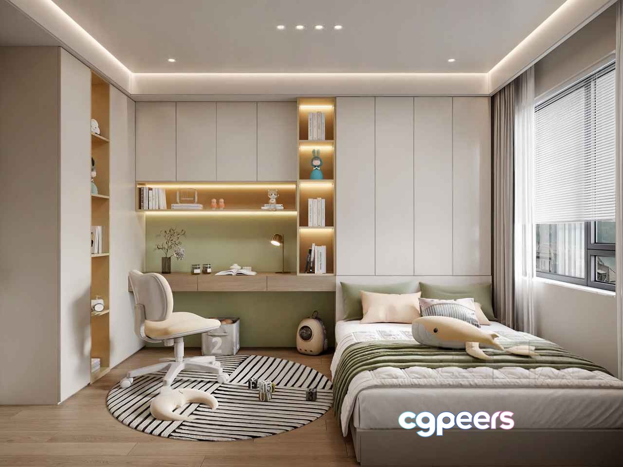Modern Minimalist Bedroom 3D Model - 379 - VRAY Render