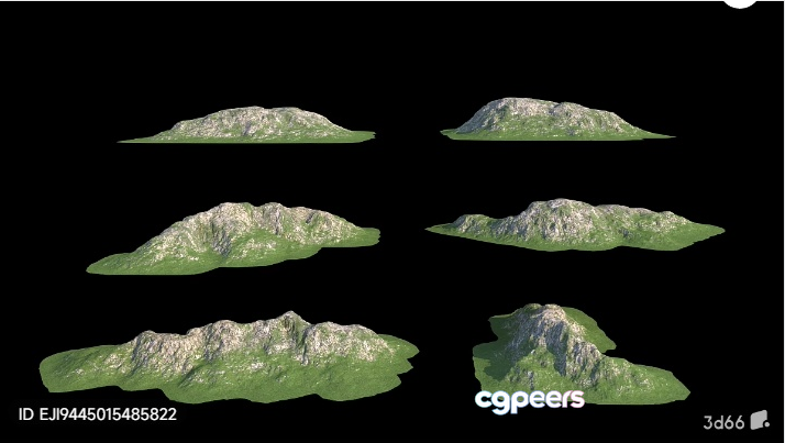 Three-Dimensional Landscape With Mountains 3D Model - 3354 - VRAY Render
