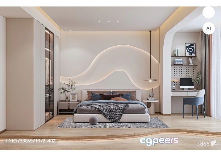 Modern Bedroom 3D Model - 18091 - VRAY Render