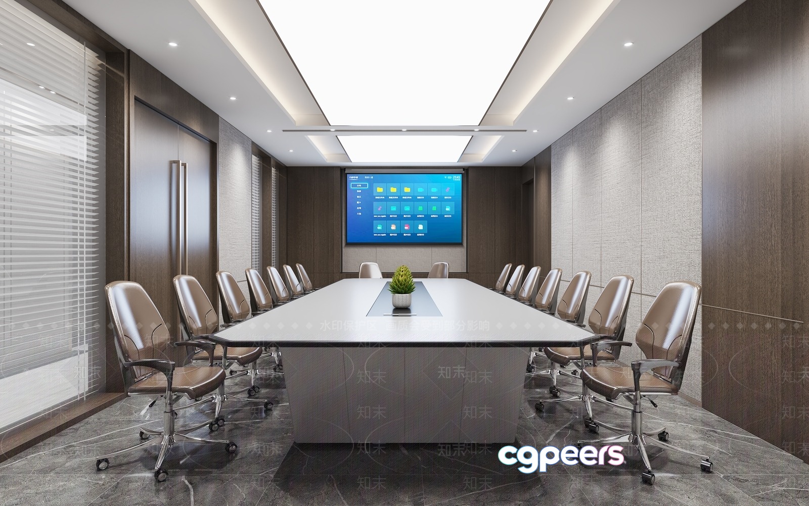 A Large Conference Table 3D Model - 116 - VRAY Render