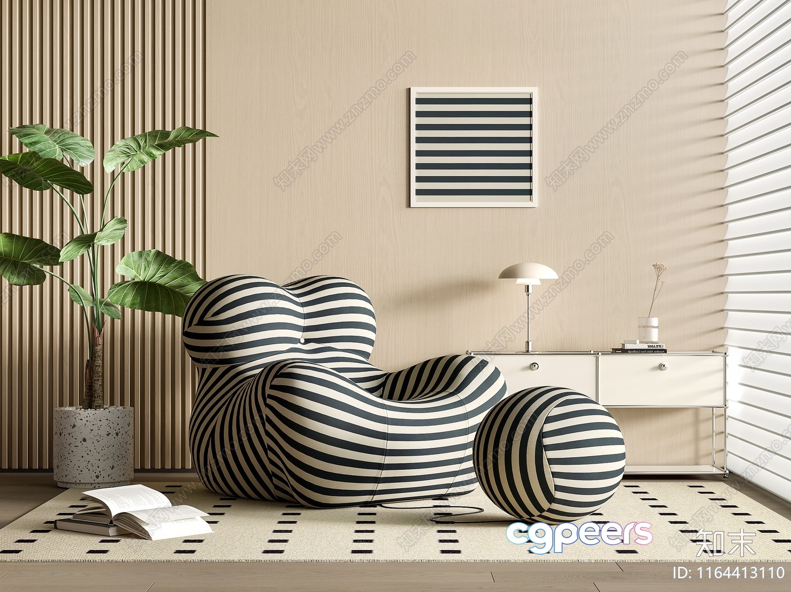 Modern Living Room 3D Model - 8086 - VRAY Render