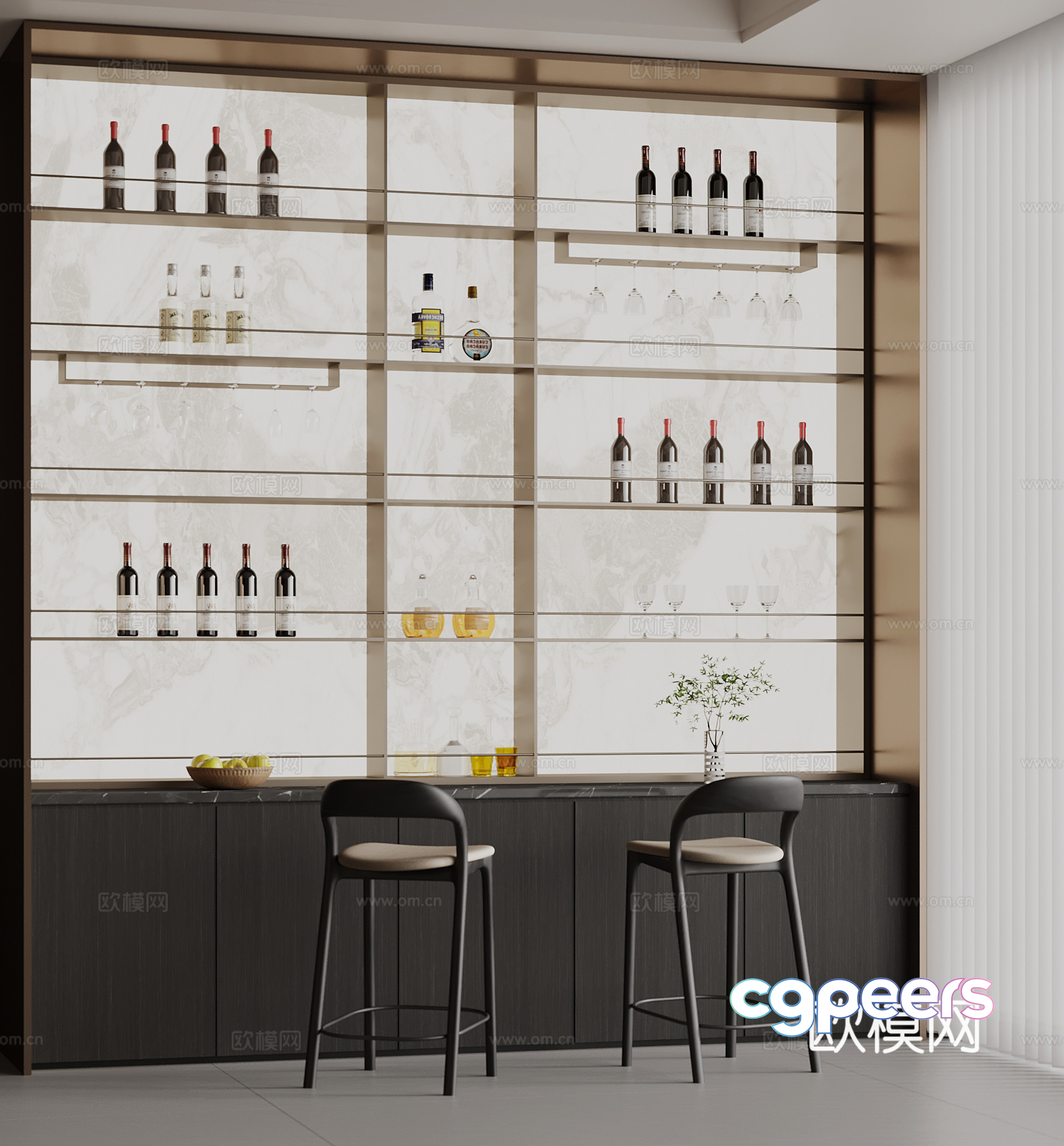 Modern Bar Area 3D Model - 15451 - VRAY Render Modern Bar Area 3D Model - 15451 - VRAY Render