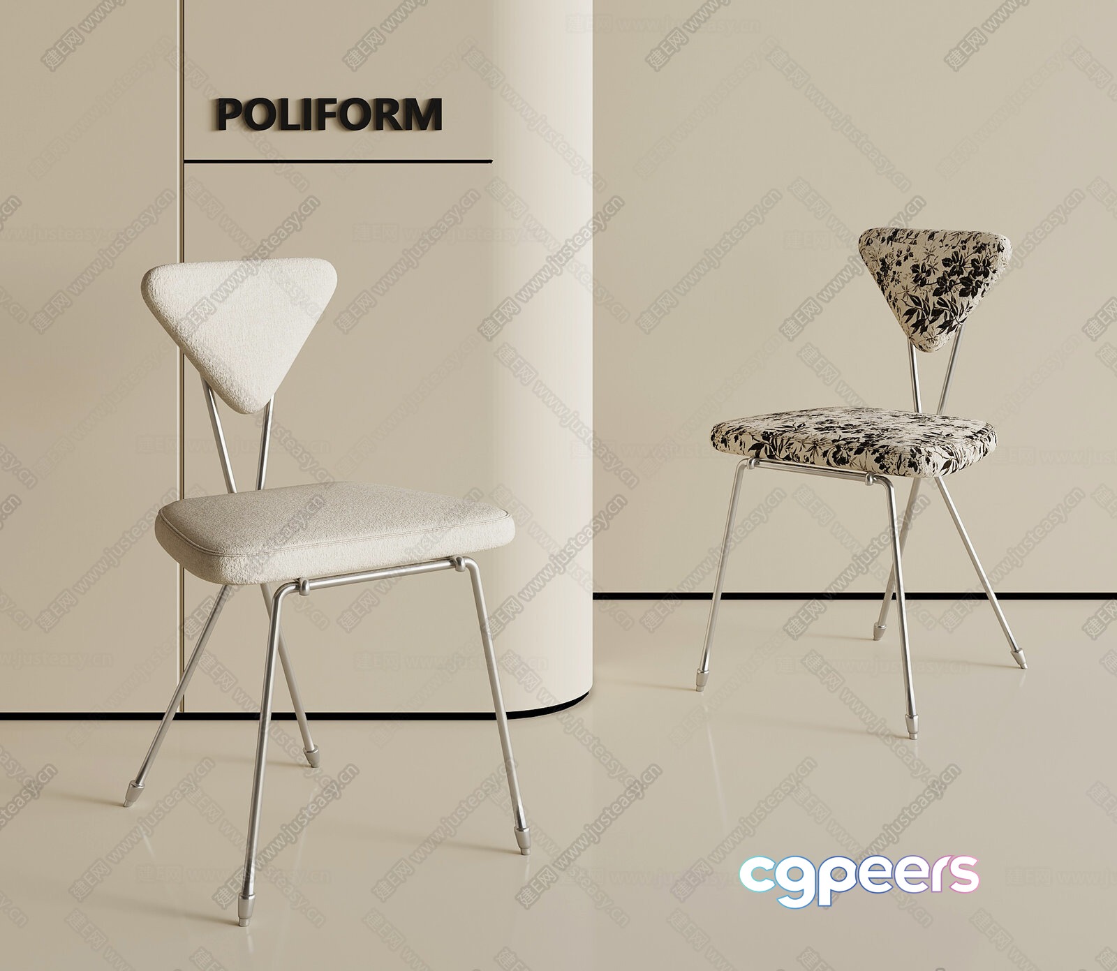 Modern Poliform Chairs 3D Model - 4656 - VRAY Render