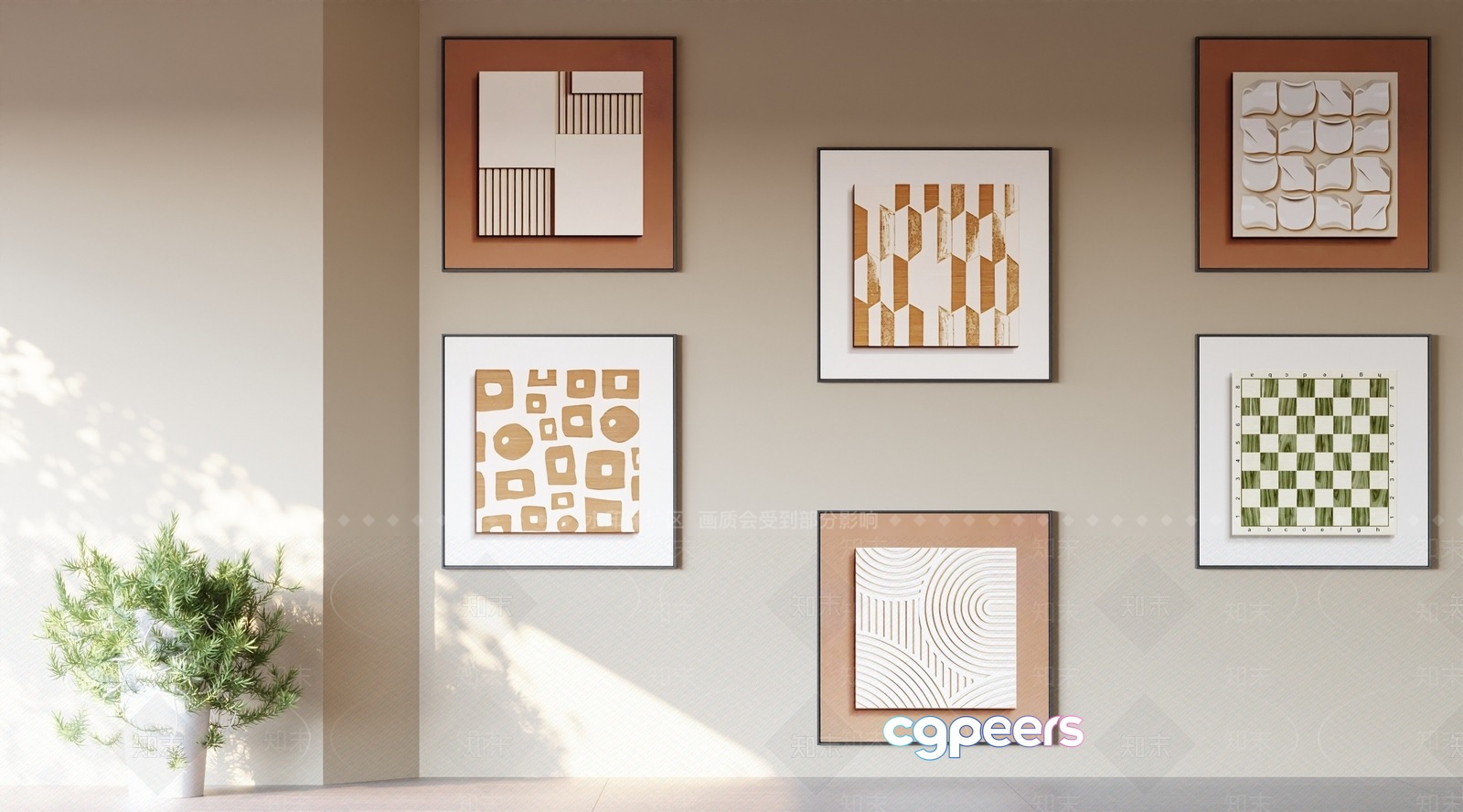 Abstract Art Pieces 3D Model - 9052 - VRAY Render Abstract Art Pieces 3D Model - 9052 - VRAY Render