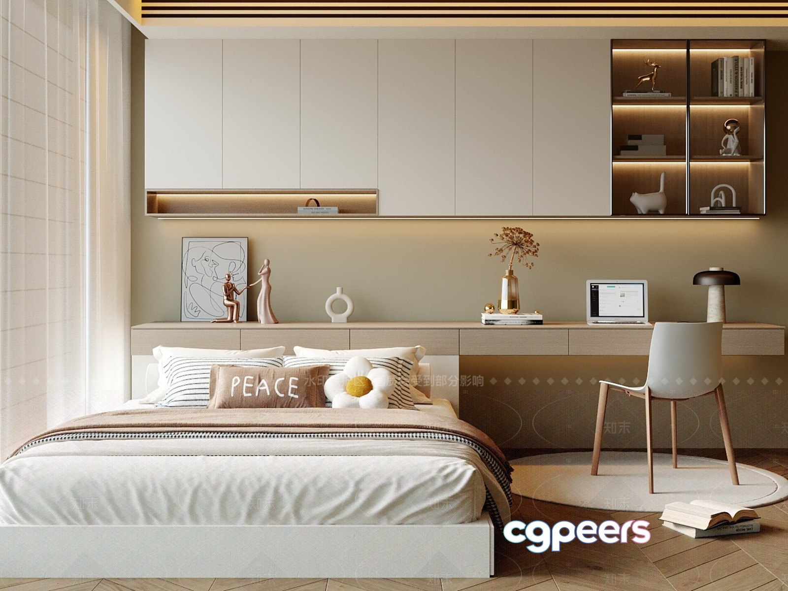 Cozy Modern Bedroom 3D Model - 7561 - VRAY Render