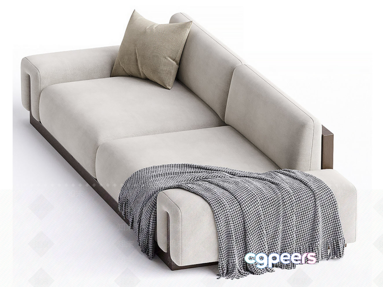 Modern Light Gray Sofa 3D Model - 22166 - VRAY Render