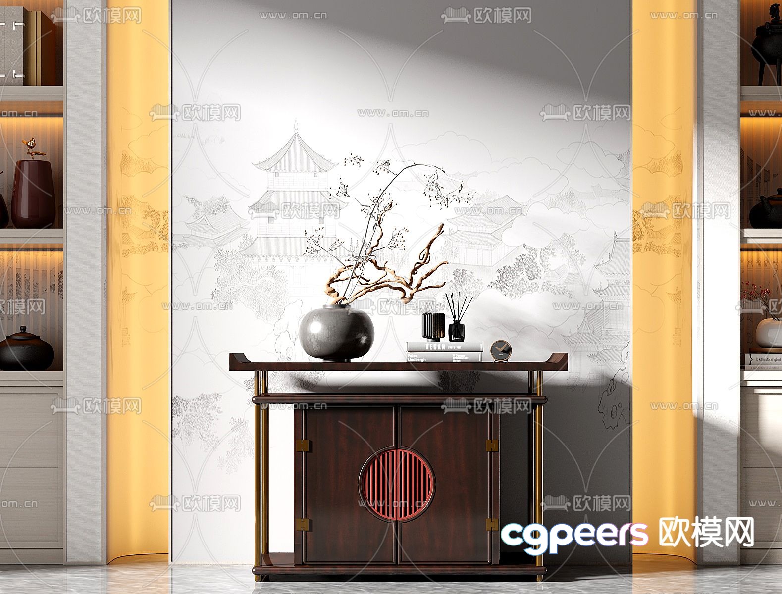 Traditional Chinese Decor 3D Model - 12700 - VRAY Render