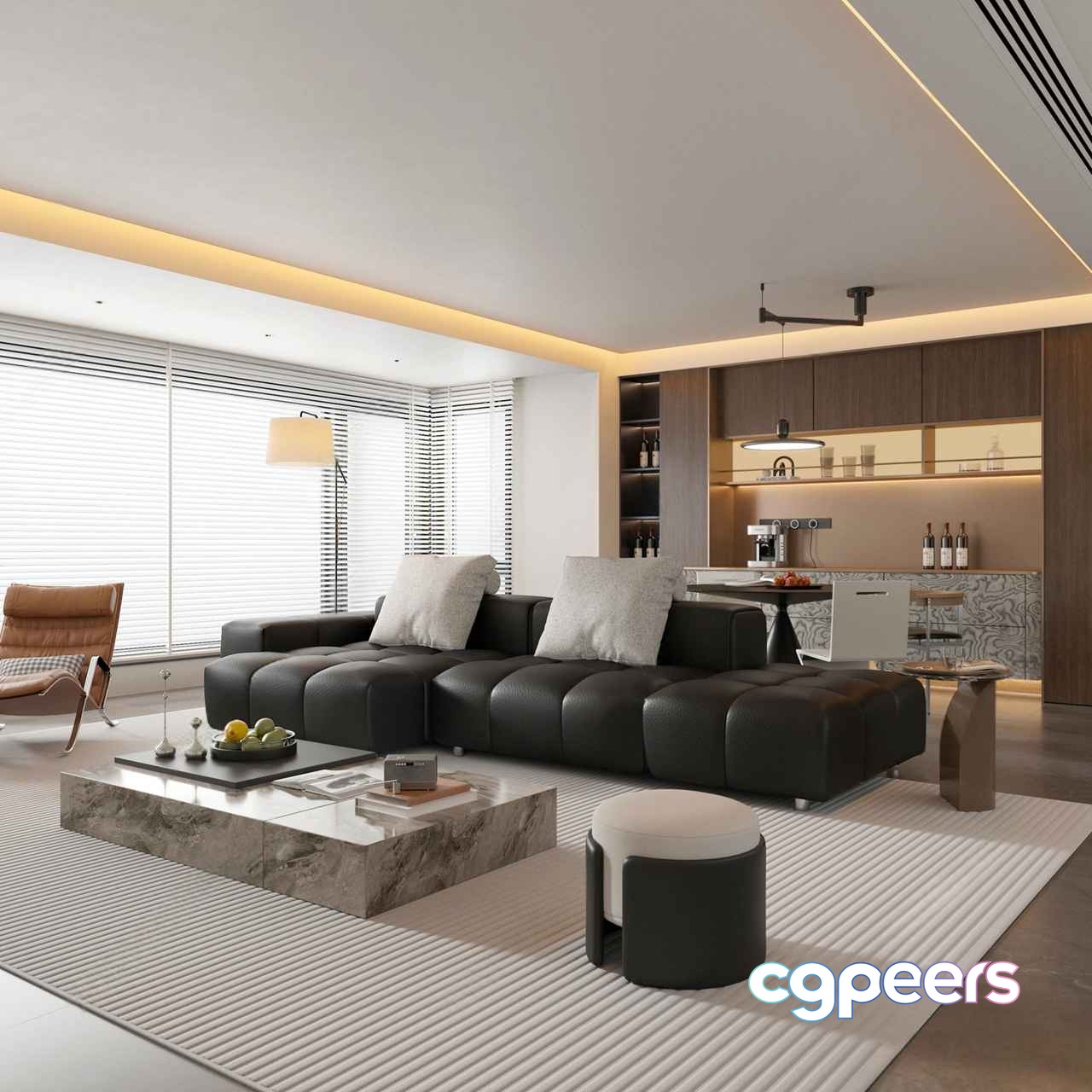 Modern Living Room 3D Model - 2959 - VRAY Render Modern Living Room 3D Model - 2959 - VRAY Render