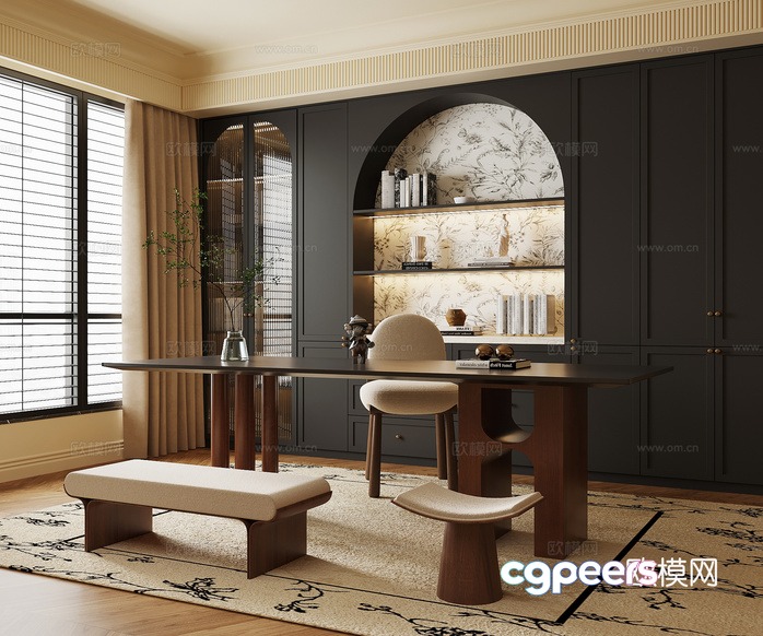 Modern Home Office 3D Model - 18230 - VRAY Render