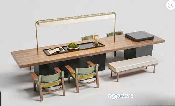 Modern Dining Table 3D Model - 7779 - VRAY Render