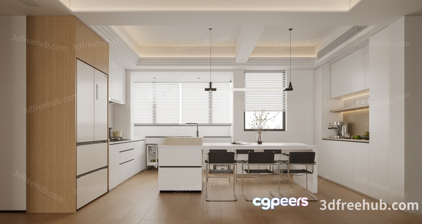 Modern Kitchen 3D Model - 18916 - VRAY Render Modern Kitchen 3D Model - 18916 - VRAY Render