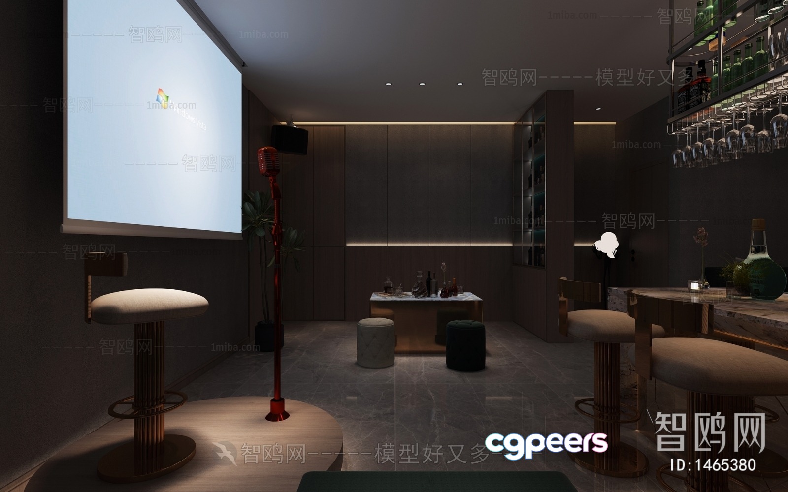 Modern Bar Area 3D Model - 11483 - VRAY Render Modern Bar Area 3D Model - 11483 - VRAY Render