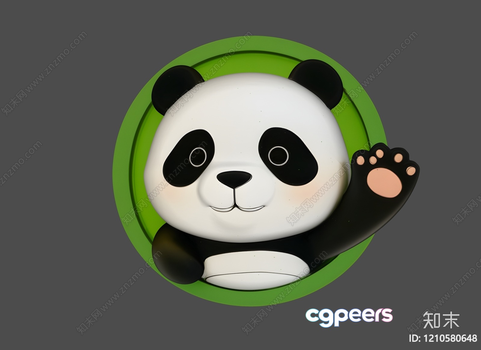 A Cartoon Panda Is The Main Subject Characterized By Its Black And White Coloring 3D Model - 10617 - VRAY Render