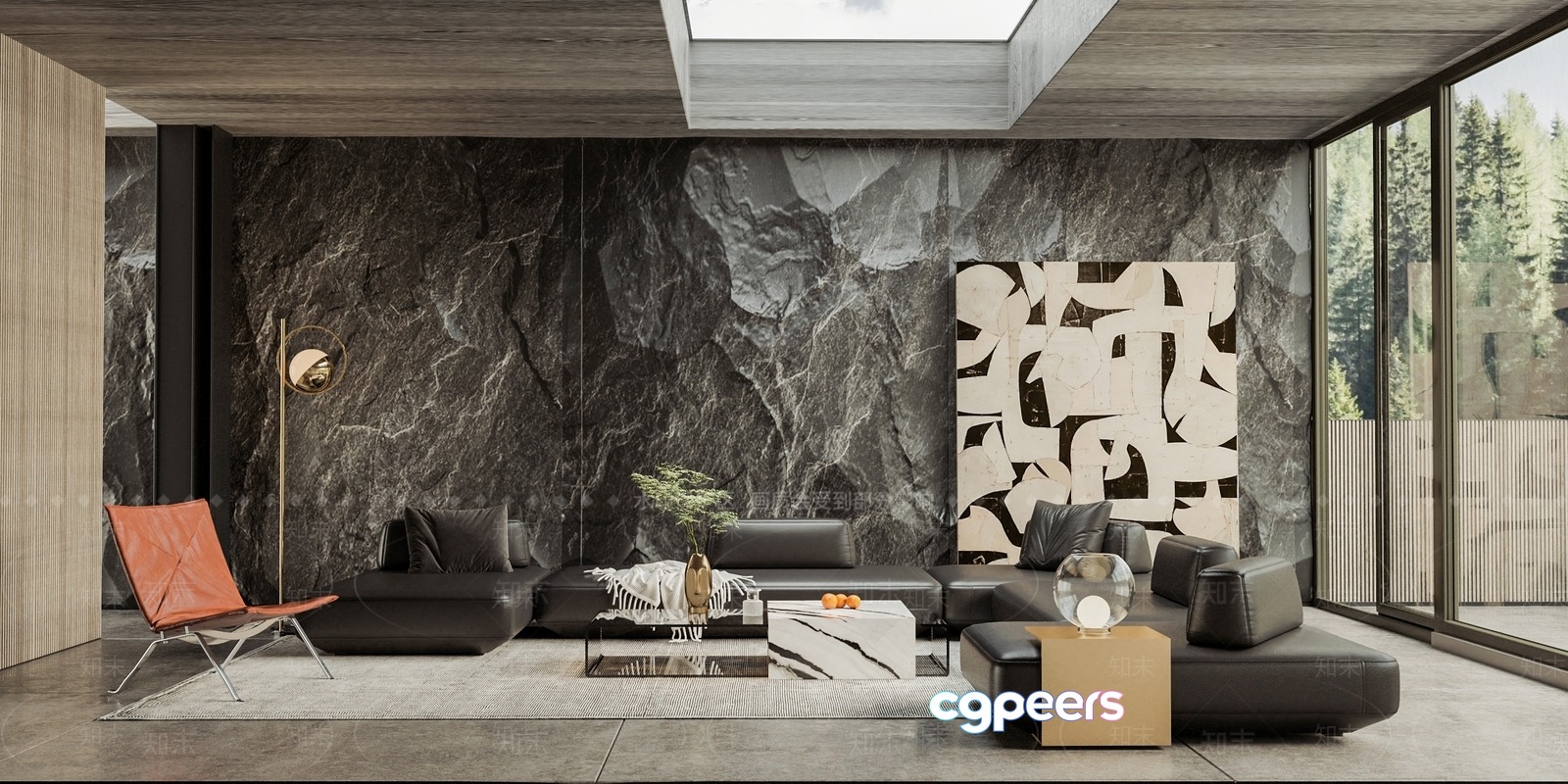 Modern Living Room 3D Model - 435 - VRAY Render Modern Living Room 3D Model - 435 - VRAY Render