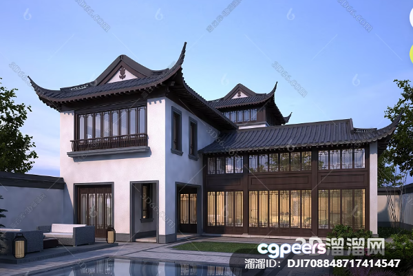 A Traditional Chinese House 3D Model - 14299 - VRAY Render