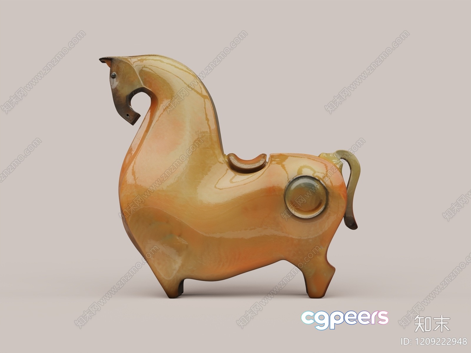 A Ceramic Horse Figurine 3D Model - 19838 - VRAY Render