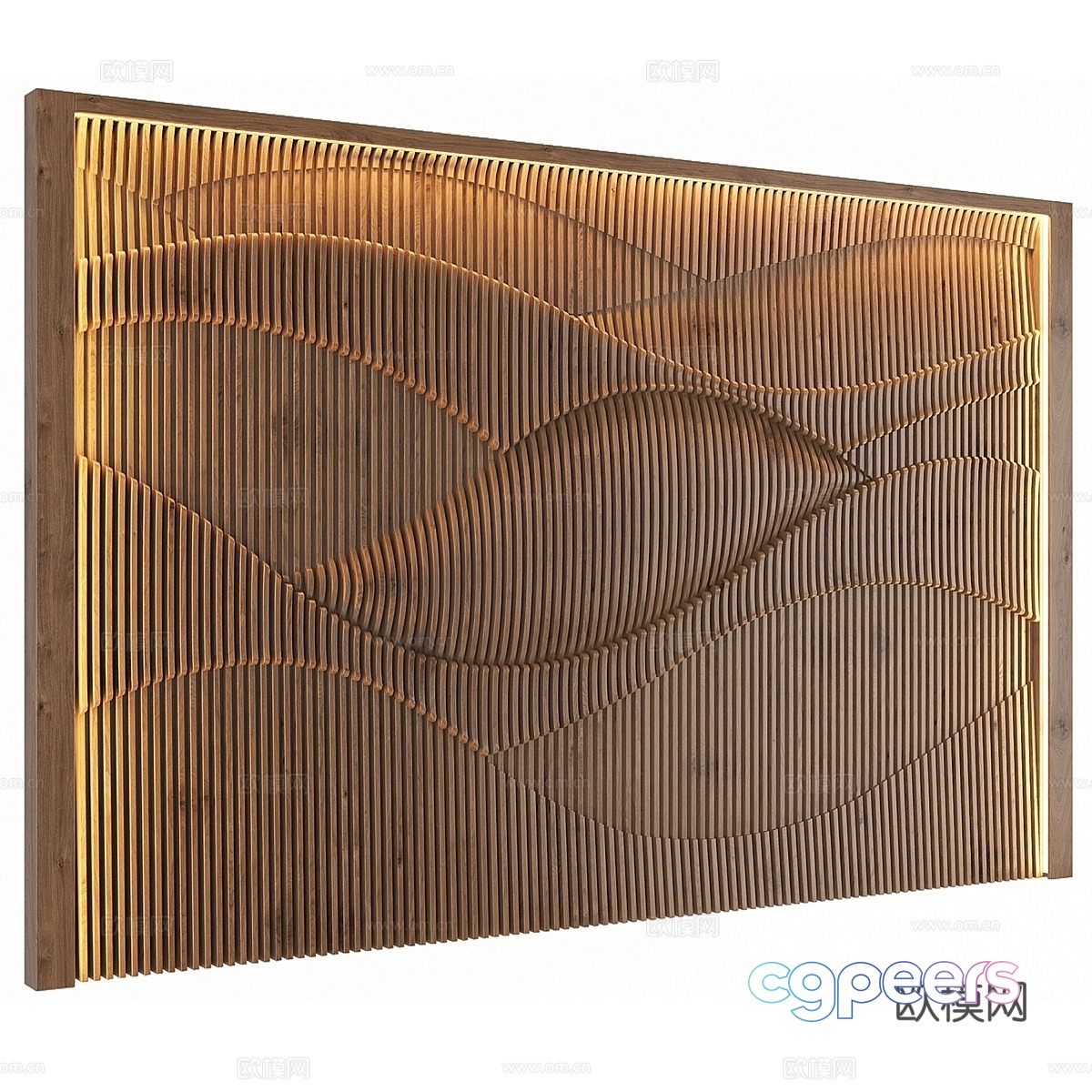 A Wooden Wall Art Piece With A Unique Design 3D Model - 19528 - VRAY Render