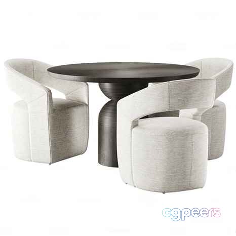 Modern Dining Set 3D Model - 4748 - CORONA Render Modern Dining Set 3D Model - 4748 - CORONA Render