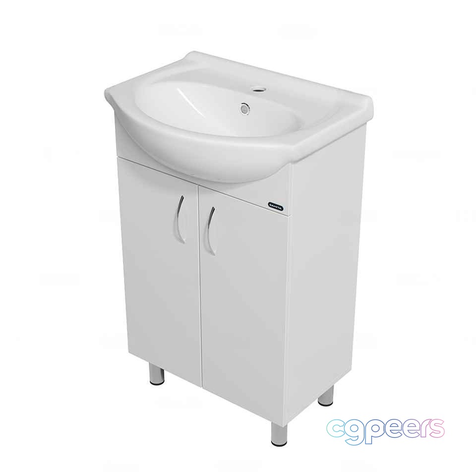 White Sink And Cabinet 3D Model - 8732 - CORONA Render White Sink And Cabinet 3D Model - 8732 - CORONA Render