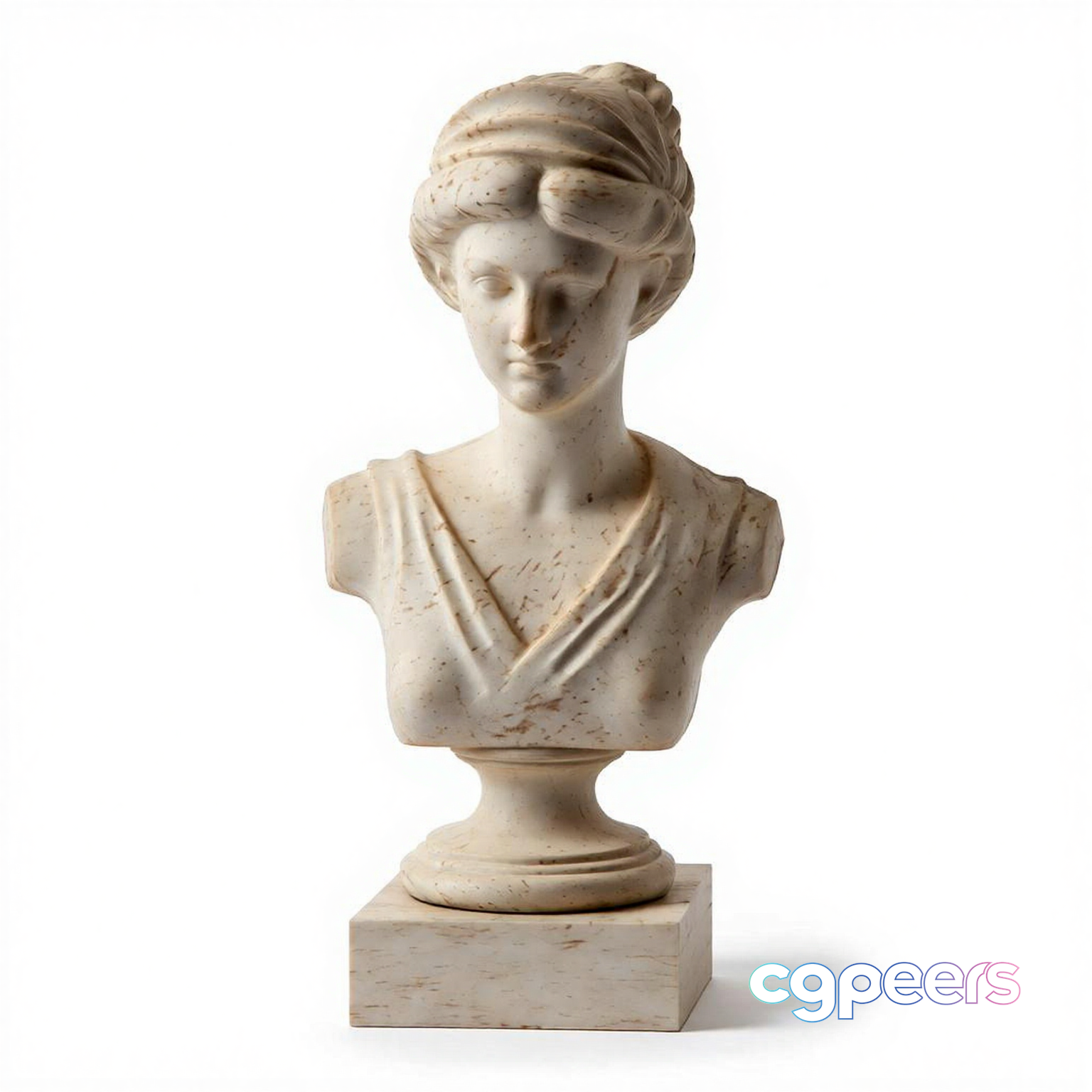 A White Marble Bust 3D Model - 10260 - VRAY Render