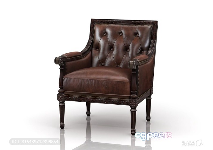 A Brown Leather Chair 3D Model - 890 - VRAY Render A Brown Leather Chair 3D Model - 890 - VRAY Render