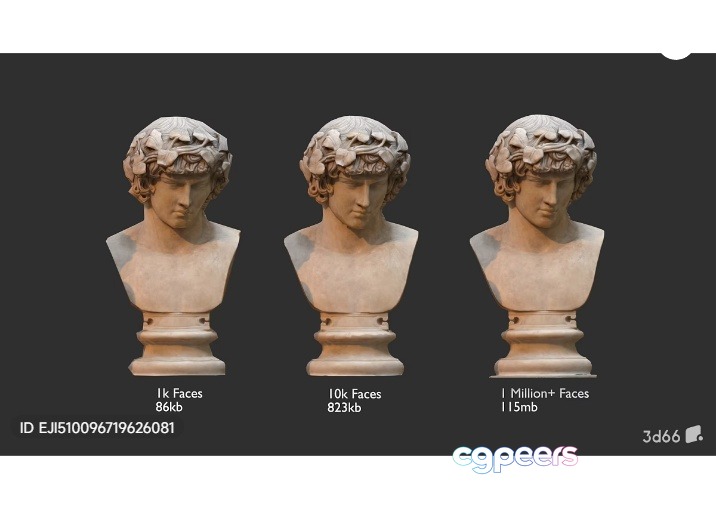 A Collection Of Three Busts 3D Model - 5289 - VRAY Render