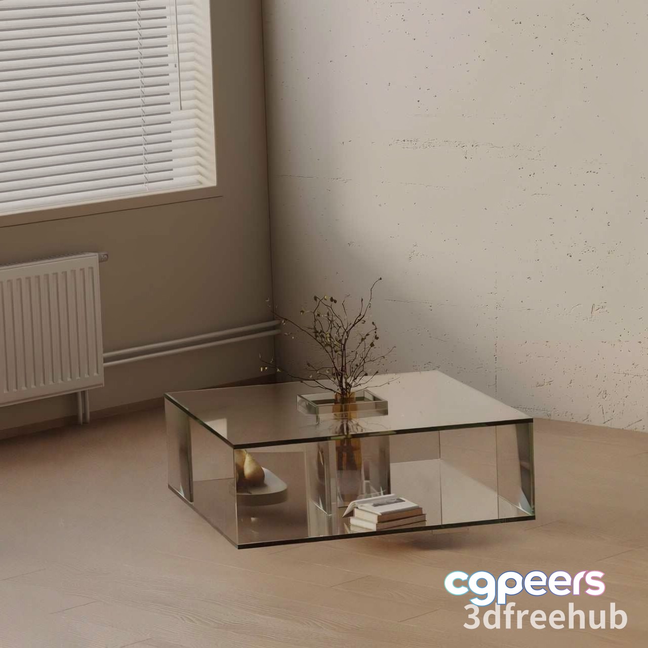 Modern Glass Coffee Table 3D Model - 21160 - VRAY Render
