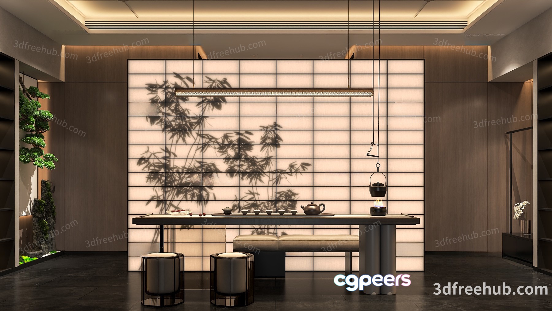 Modern Asian Dining Room 3D Model - 18985 - VRAY Render Modern Asian Dining Room 3D Model - 18985 - VRAY Render